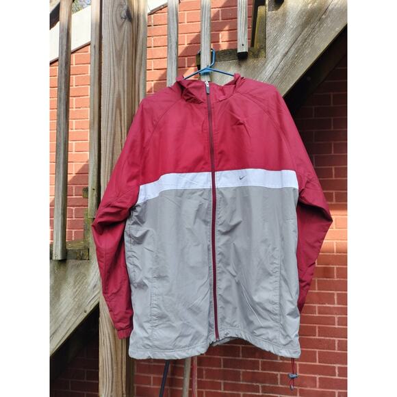 Vintage Nike Track Suit Burgundy-White Stripe/Gray - Size XL - Picture 2 of 14